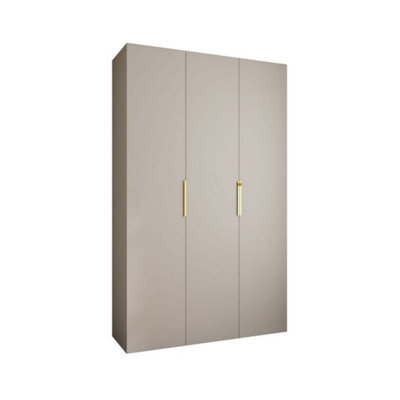 Arte Elegant Cashmere Como Iv Hinged Door Wardrobe H2460mm W1500mm D500mm, Three Doors, Eleven Shelves, Two Hanging Rails, Gold Handles - image 1