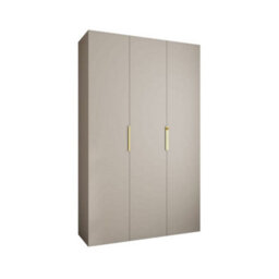 Arte Elegant Cashmere Como Iv Hinged Door Wardrobe H2460mm W1500mm D500mm, Three Doors, Eleven Shelves, Two Hanging Rails, Gold Handles - thumbnail 1