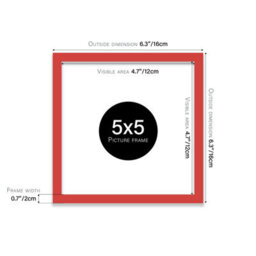 5X5 Red Picture Frame (12.7 X 12.7Cm) Poster, Photo, Artwork, Gallery Wall Or Print - thumbnail 3