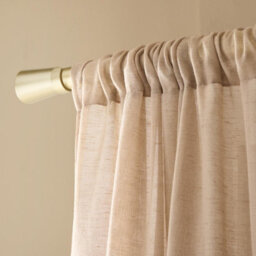 Ohs Linen Look Voile Curtains 2 Panels Net Rod Slot Top Pair - Mink - thumbnail 4