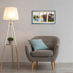 AK Frames 40X20Cm Navy Blue Sleek Multi Photo Frame With Ivory Mount - Holds 3 Apertures (3X) 6X4 Photos - thumbnail 3