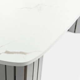 Ohs Madison Ribbed Long Coffee Table Living Room Office End Side Table - Grey/marble - thumbnail 4