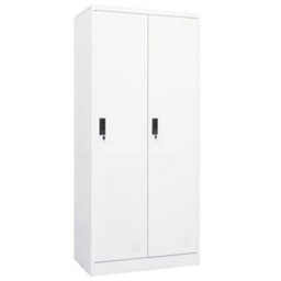 Berkfield Wardrobe White 80X50X180 Cm Steel - thumbnail 1
