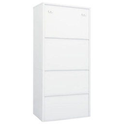 Berkfield Wardrobe White 80X50X180 Cm Steel - thumbnail 4