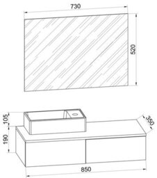 Vcm 3Tlg Washroom Washbasin Gudas Mirror - thumbnail 5