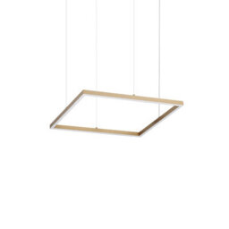 Ideal Lux Luminosa Oracle Slim Square Non Dim 3000K Round 50Cm Integrated Led Pendant Ceiling Light Brass 3050Lm