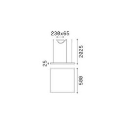 Ideal Lux Luminosa Oracle Slim Square Non Dim 3000K Round 50Cm Integrated Led Pendant Ceiling Light Brass 3050Lm - thumbnail 2