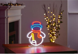Premier Decorations Limited Neon Led Snowman Light Sign Table Top Decoration Small Xmas Light 29Cm - thumbnail 4