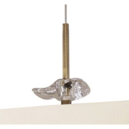 Luminosa Lighting Luminosa Akira Square Pendant 4 Light E27, Antique Brass With Cream Shade - thumbnail 4
