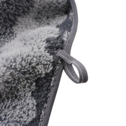 Living And Home 4Pcs Polyester Towel Set Grey Wave Stripe Pattern Soft Lightweight Hanging Loop Daily Home Bath Towels - thumbnail 7