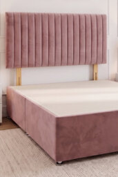 Knight Sleep Emily Pink Plush 5Ft Divan Bed Base With No Drawer & Headboard - King Size - thumbnail 2