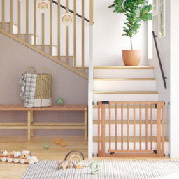 Safetots Wooden Elegance Gate, Natural, 105Cm - 113Cm, Pressure Fit Safety Gate, 73Cm Extra Wide Doorway, Easy Installation - thumbnail 7