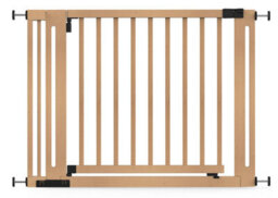 Safetots Wooden Elegance Gate, Natural, 105Cm - 113Cm, Pressure Fit Safety Gate, 73Cm Extra Wide Doorway, Easy Installation - thumbnail 1