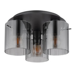 Luminosa Lighting Luminosa Tulivar Shade Cluster Ceiling Light Grey Dark Smoke Glass Shade 3X E27 - thumbnail 2