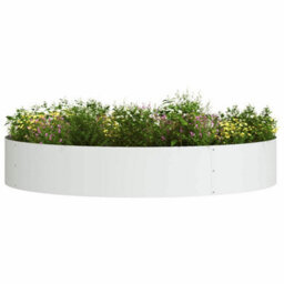 Berkfield Garden Planters 5 Pcs White 120X120X20 Cm Steel - thumbnail 3