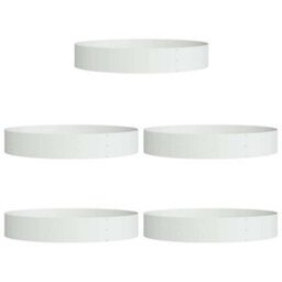 Berkfield Garden Planters 5 Pcs White 120X120X20 Cm Steel - thumbnail 2