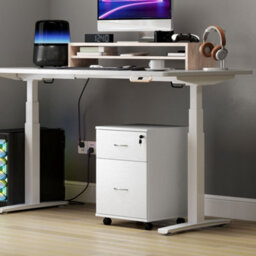 Homcom Pedestal Office Mobile Filing Cabinet 2 Drawer White - thumbnail 9