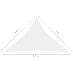 Berkfield Sunshade Sail Oxford Fabric Triangular 4X4X5.8 M White - thumbnail 6