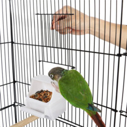 Yaheetech Black Open Top Metal Bird Cage Large Rolling Parrot Cage W/ Slide-Out Tray - thumbnail 9