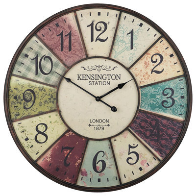 Beliani Wall Clock Boswil 59 Cm Metal Multicolour - image 1