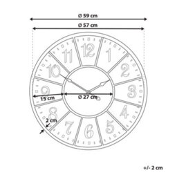 Beliani Wall Clock Boswil 59 Cm Metal Multicolour - thumbnail 3