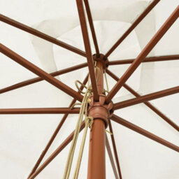 Walplus Garden Parasol With Wooden Pole Sand 300X300X273 Cm - thumbnail 5
