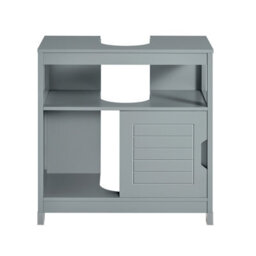 Sobuy Frg128-Ii-Sg,under Sink Storage Cabinet For Pedestal Sink Grey Bathroom Furniture,grey,w60Xd30Xh60 - thumbnail 9