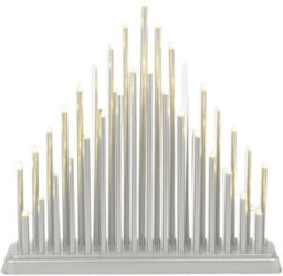 33 Led Plastic Pipe Candle Tower Bridge Dark Grey - thumbnail 4
