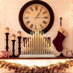 33 Led Plastic Pipe Candle Tower Bridge Dark Grey - thumbnail 2