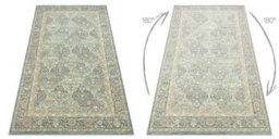 RugsX Wool Carpet Soho 477.27.la500 Osta - Rhombus, Frame Geometric Natural Green Blue 67X130 Cm - thumbnail 3