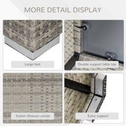 Wyld Haus Vimito Light Grey Square Rattan Outdoor Side Table With Tempered Glass Top, 65 X 65 X 37.5 Cm - thumbnail 6