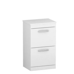 Royal Bathrooms Turin 500mm Gloss White Floor Standing Worktop Vanity Unit - 2 Drawer - thumbnail 3