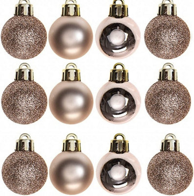 Shatchi 30mm/24Pcs Christmas Baubles Shatterproof Rose Gold,tree Decorations - image 1