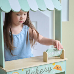 Teamson Kids Jolly Pals Wooden Bakery Stand With 12 Pastry Pieces, Mint Green - thumbnail 5