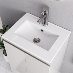 Belofay Denvor White 500mm Floor Standing Bathroom Vanity Unit With Basin - Laquered Cloakroom Vanity Unit With 1 Tap Hole Ceramic - thumbnail 4