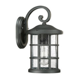 Stylish Outdoor Ip44 Wall Light Lantern In Earth Black Finish For 60W Led Bulb - thumbnail 2