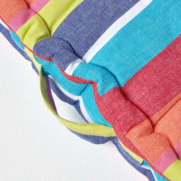 Homescapes Cotton Multicoloured Stripe Floor Cushion, 40 X 40 Cm - thumbnail 4