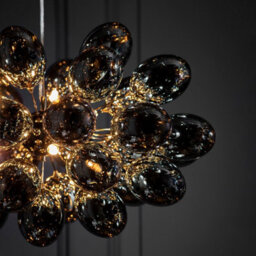 Luminosa Lighting Luminosa Infinity Pendant Black Chrome Effect Plate & Smokey Mirror Effect Tinted Glass 8 Light Dimmable Ip20 - G9 - thumbnail 3