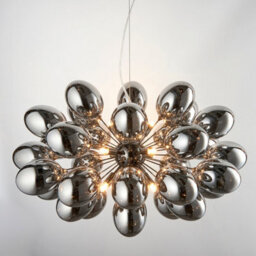 Luminosa Lighting Luminosa Infinity Pendant Black Chrome Effect Plate & Smokey Mirror Effect Tinted Glass 8 Light Dimmable Ip20 - G9 - thumbnail 4