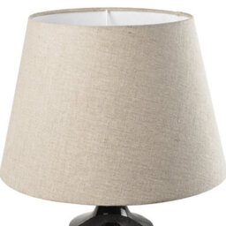 Black Brown Wash Bedside Table Lamp With Enamel Wooden Base & Fabric Shade - 73Cm High For Living Room, Bedroom, Office Decor - thumbnail 4
