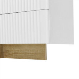 Abrihome 190Cm Modern Tv Unit With 3 Doors & 2 Drawers, White With Gold And Wood Grain Storage Cabinet For Living Rooms - thumbnail 9