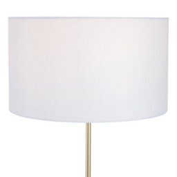 First Choice Lighting Set Of 2 Phoenix Black Marble Satin Brass White Floor Lamps - thumbnail 4