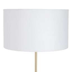 First Choice Lighting Set Of 2 Phoenix Black Marble Satin Brass White Floor Lamps - thumbnail 5