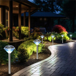 10 X Stainless Steel Solar Diamond Stake Lights Garden Lanterns - thumbnail 6