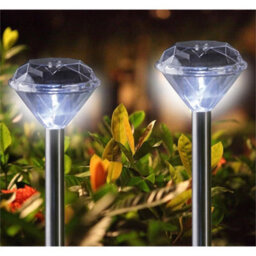 10 X Stainless Steel Solar Diamond Stake Lights Garden Lanterns - thumbnail 4
