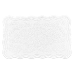 Allure Bath Fashions Gracie Floral Jacquard Scalloped Bath Mat - White - thumbnail 1
