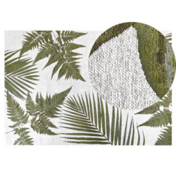 Beliani Rug Barzah Green 140 X 200 Cm Cotton