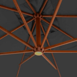Berkfield Cantilever Umbrella With Wooden Pole 400X300 Cm Anthracite - thumbnail 4