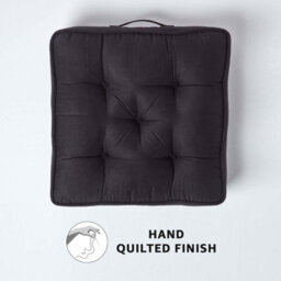 Homescapes Black Faux Suede Armchair Booster Cushion - thumbnail 4