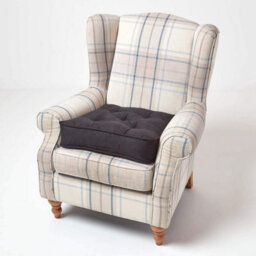 Homescapes Black Faux Suede Armchair Booster Cushion - thumbnail 7